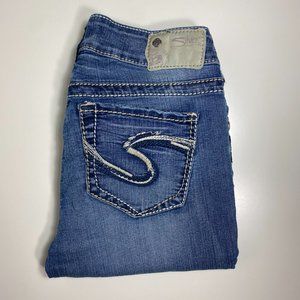 Silver Women Jeans Suki Mid Pencil Skinny Light Wash Blue Size 28x33